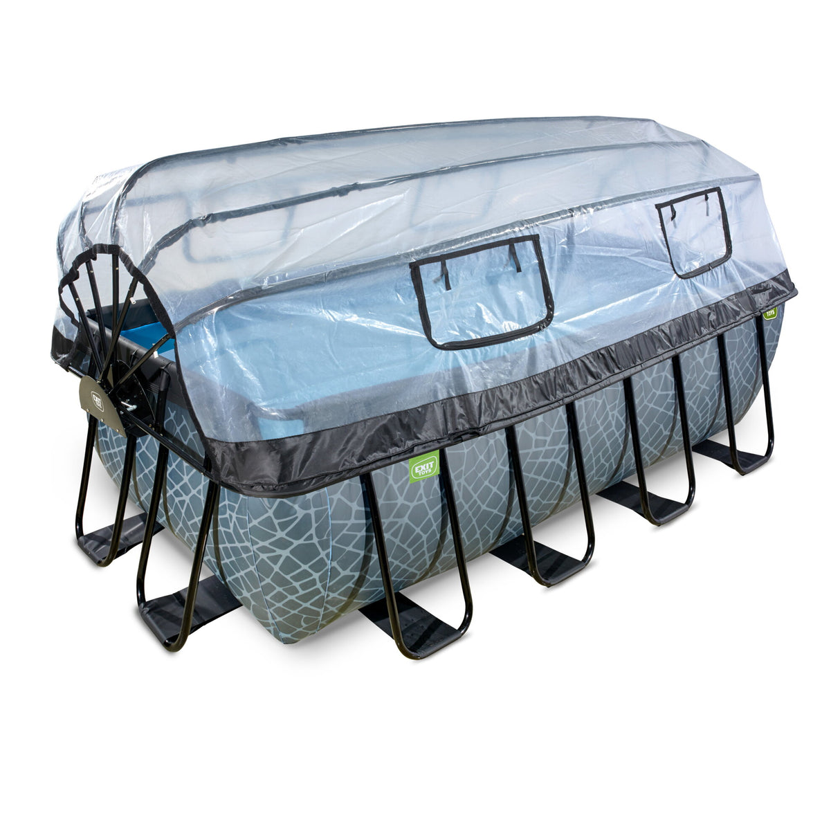 EXIT Stone Grey Rectangular Frame Pool 4metres