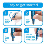 Zieler Coloured Acrylic Paint Markers Starter Set with A4 Black Pad