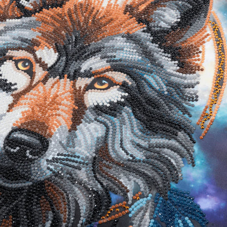 Crystal Art Scroll 40x50cm - Enchanted Wolf