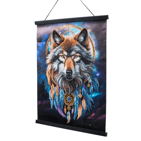Crystal Art Scroll 40x50cm - Enchanted Wolf