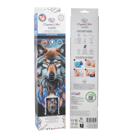 Crystal Art Scroll 40x50cm - Enchanted Wolf
