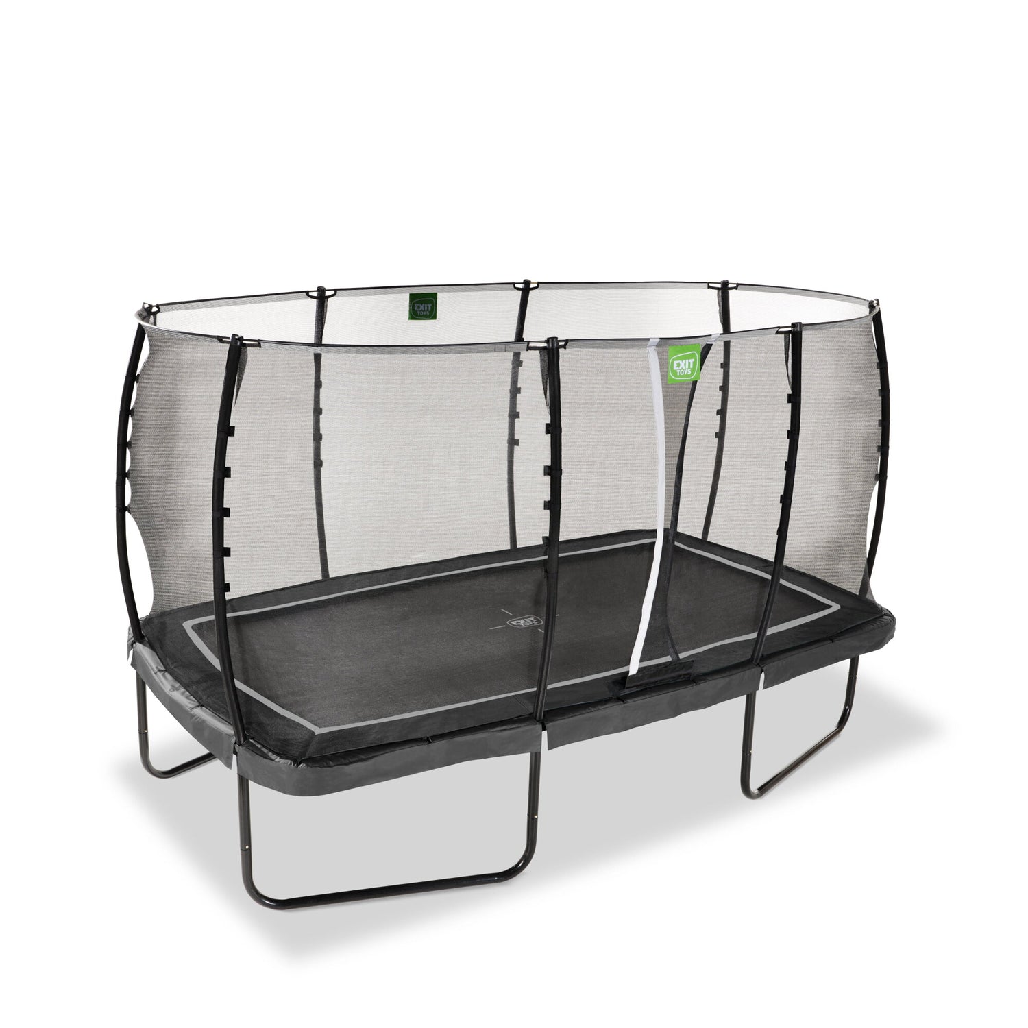 Exit Allure Classic Rectangular Trampoline with Safety Net - 8 x 14 Ft (Black)