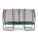 Exit Allure Classic Rectangular Trampoline with Safety Net - 8 x 14 Ft (Green)
