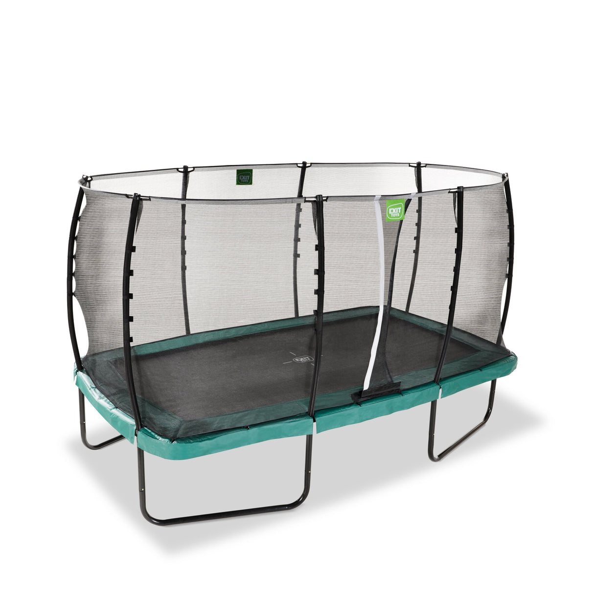 Exit Allure Classic Rectangular Trampoline with Safety Net - 8 x 14 Ft (Green)