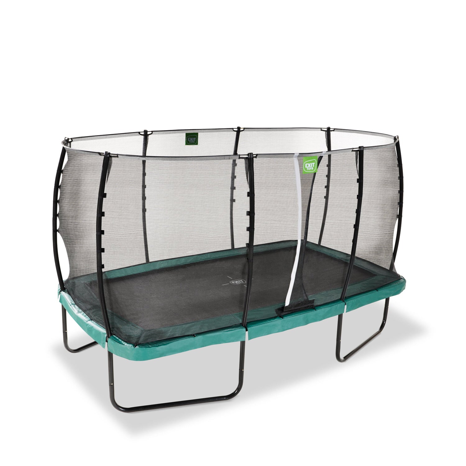 Exit Allure Classic Rectangular Trampoline with Safety Net - 8 x 14 Ft (Green)