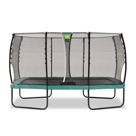 Exit Allure Classic Rectangular Trampoline with Safety Net - 8 x 14 Ft (Green)