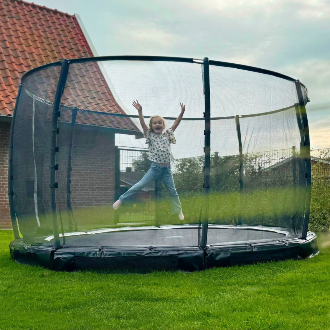 Exit Allure Premium Ground Round Trampoline 10 Ft in the garden