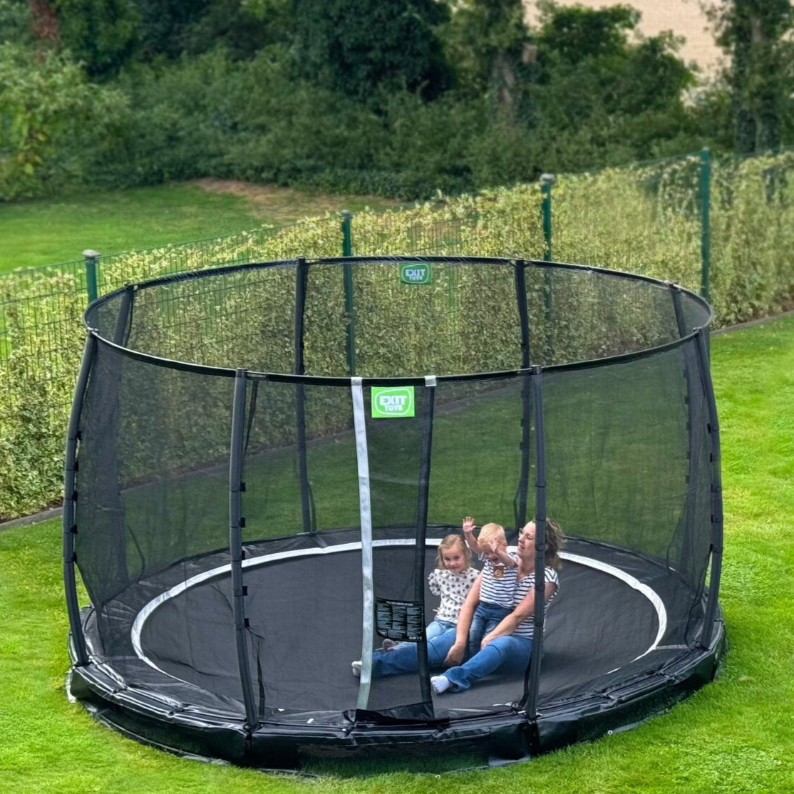Exit Allure Premium Ground Round Trampoline 10 Ft in the garden