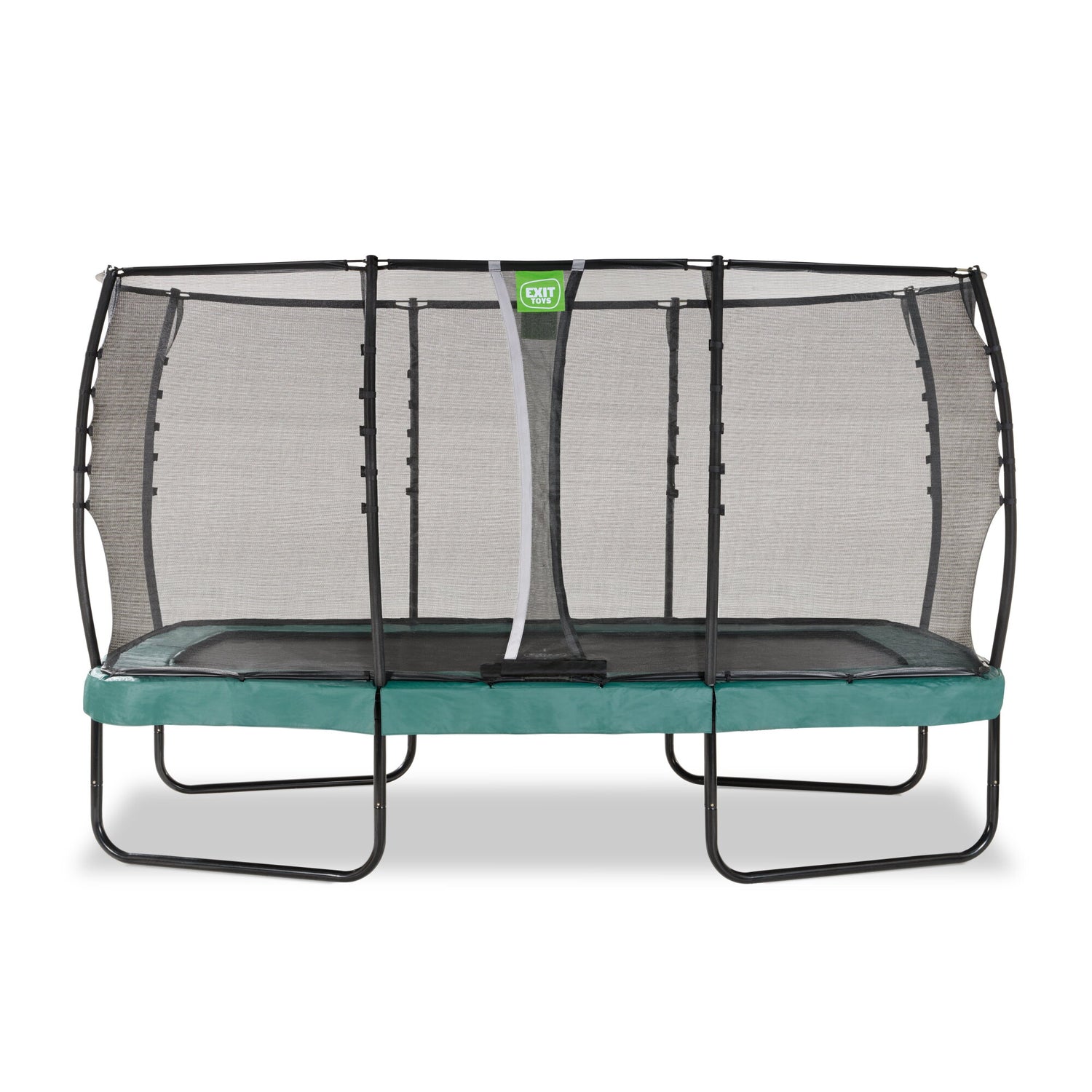 Exit Allure Premium Rectangular Trampoline with Safety Net - 8 x 14 Ft (Green)