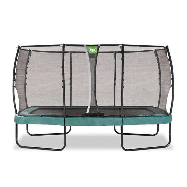 Exit Allure Premium Rectangular Trampoline with Safety Net - 8 x 14 Ft (Green)