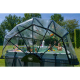 EXIT Toys Black Leather Frame Pool outside in the sun