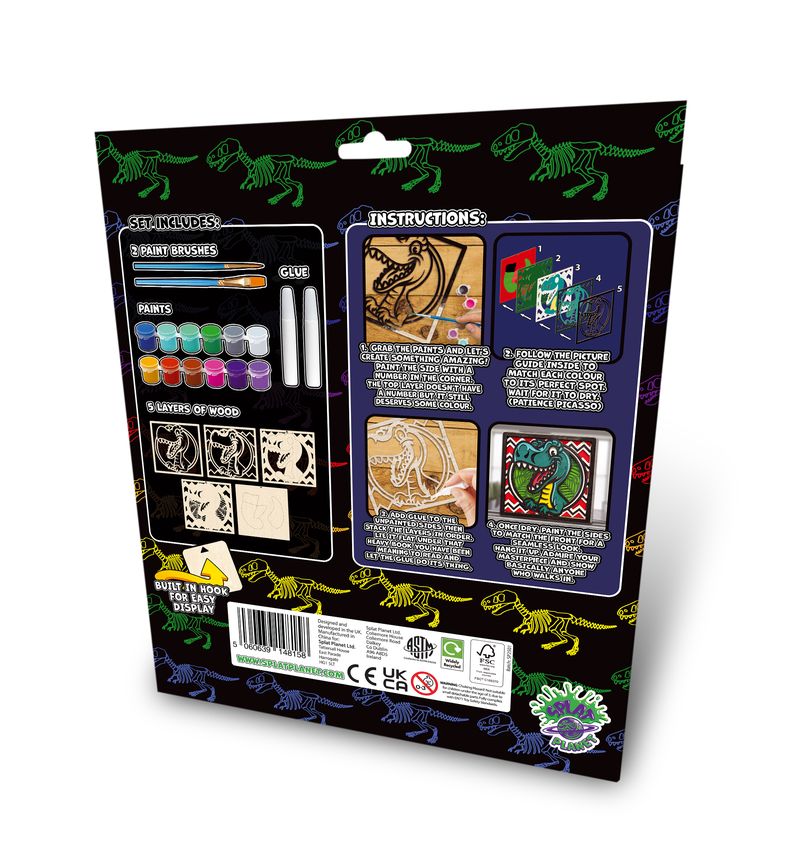 Splat Planet Wood Art Kit - Dinosaur