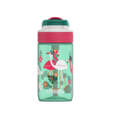 BPA free water bottle with Straw lid-Flamingo