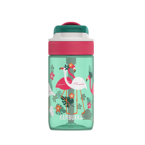 BPA free water bottle with Straw lid-Flamingo