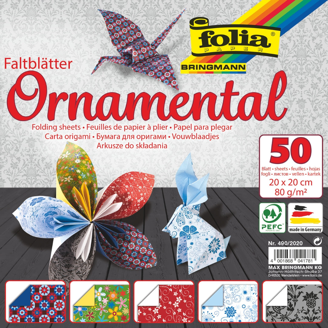 Folding Origami Paper 80gm - Ornamental (50 Sheets)