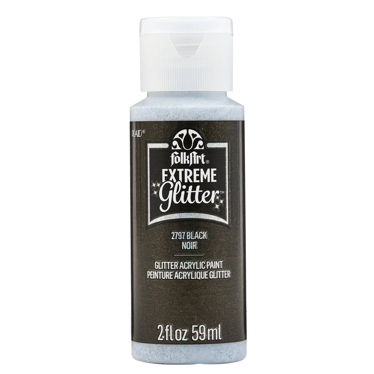 FolkArt Extreme Glitter Acrylic Paint 59ml - Black