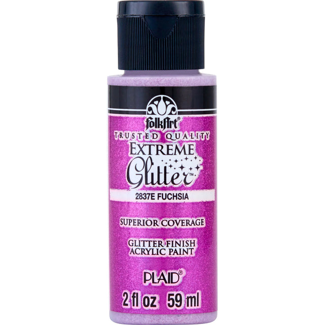 FolkArt Extreme Glitter Acrylic Paint 59ml - Fuchsia
