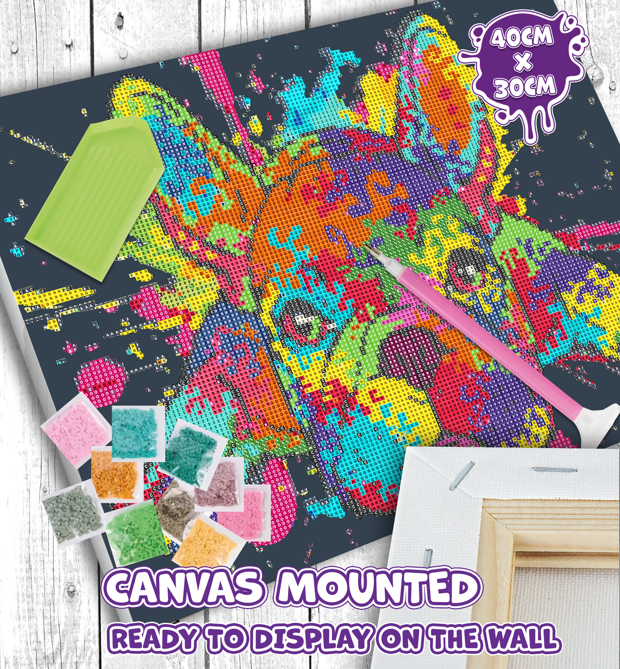 French Bulldog Diamond Painting Art Kit Splat Planet