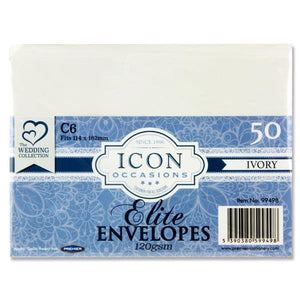 C6 120gsm Envelopes - Ivory (Pack of 50)