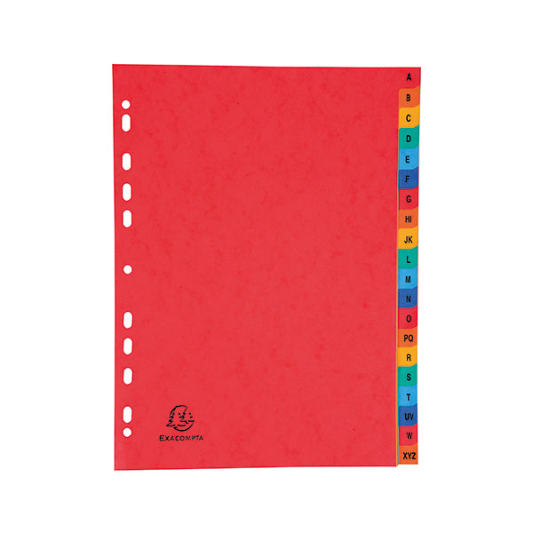 Exacompta Europa Coloured Pressboard Index 20-Part A-Z A4 4803Z