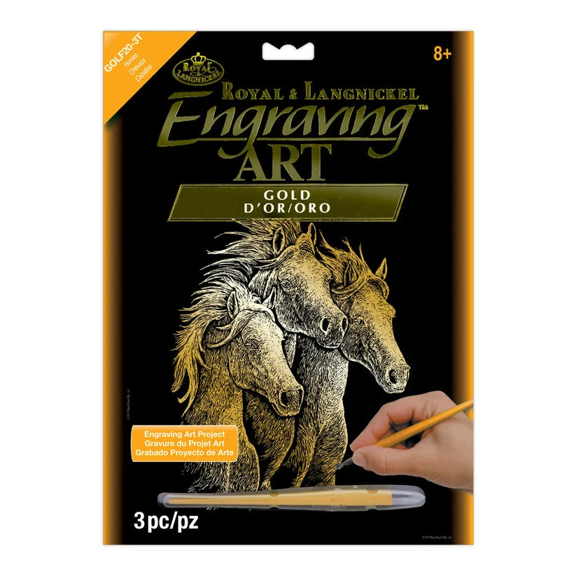 Royal & Langnickel Gold Engraving Art Set - Horses