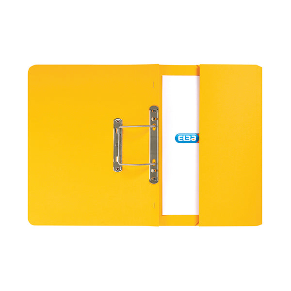 Elba Spring Pocket File Mediumweight Foolscap Yellow (Pack of 25) 100090150