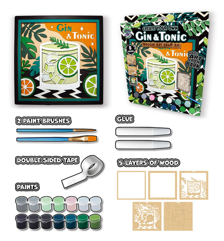 Splat Planet Wood Art Kit - Gin & Tonic