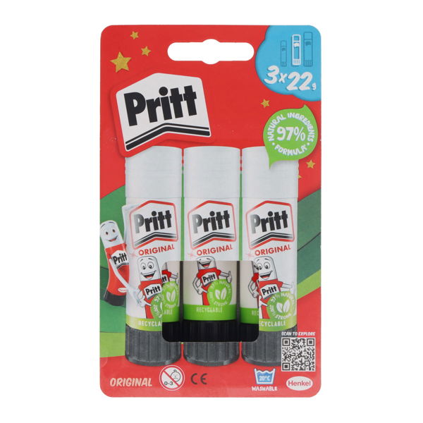 Pritt 22g Glue Stick (3 Pack)