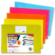 A4 Button Document Wallets Bright (Pack of 5)