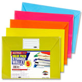 A4 Button Document Wallets Bright (Pack of 5)