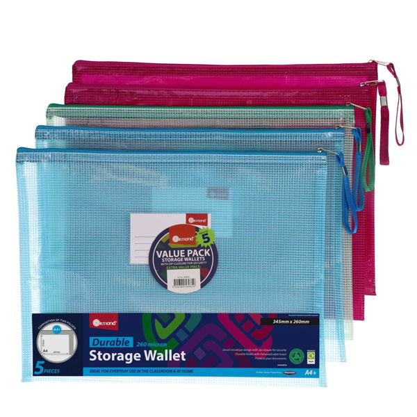 Ormond A4+ Mesh Wallets - Assortment (5 Pack)
