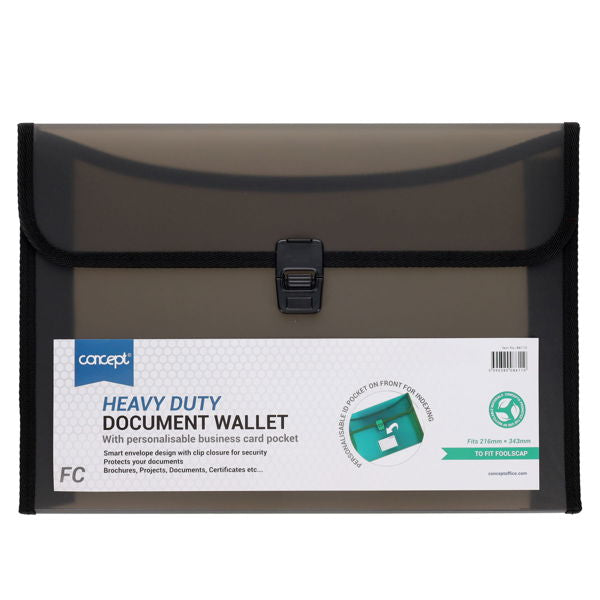 Concept Foolscap Heavy Duty Button Document Wallet (Assortment)