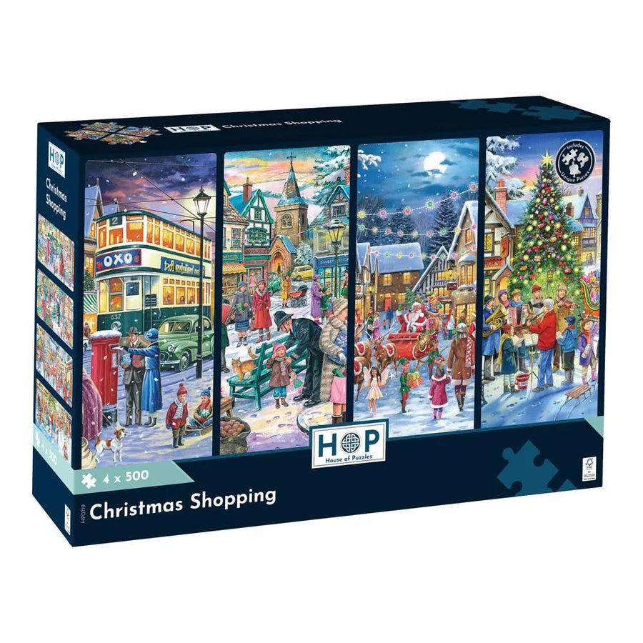 Christmas Shopping - 4 x 500 Piece Jigsaw Puzzles