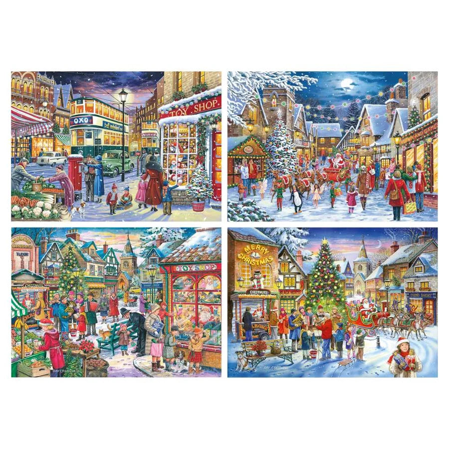 Christmas Shopping - 4 x 500 Piece Jigsaw Puzzles