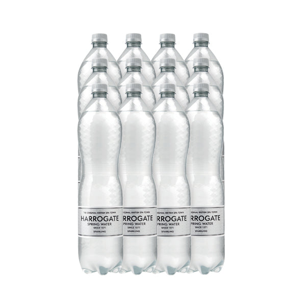 Harrogate Spring Bottled Water Sparkling 1.5L PET Silver Label/Cap (Pack of 12) P150122C