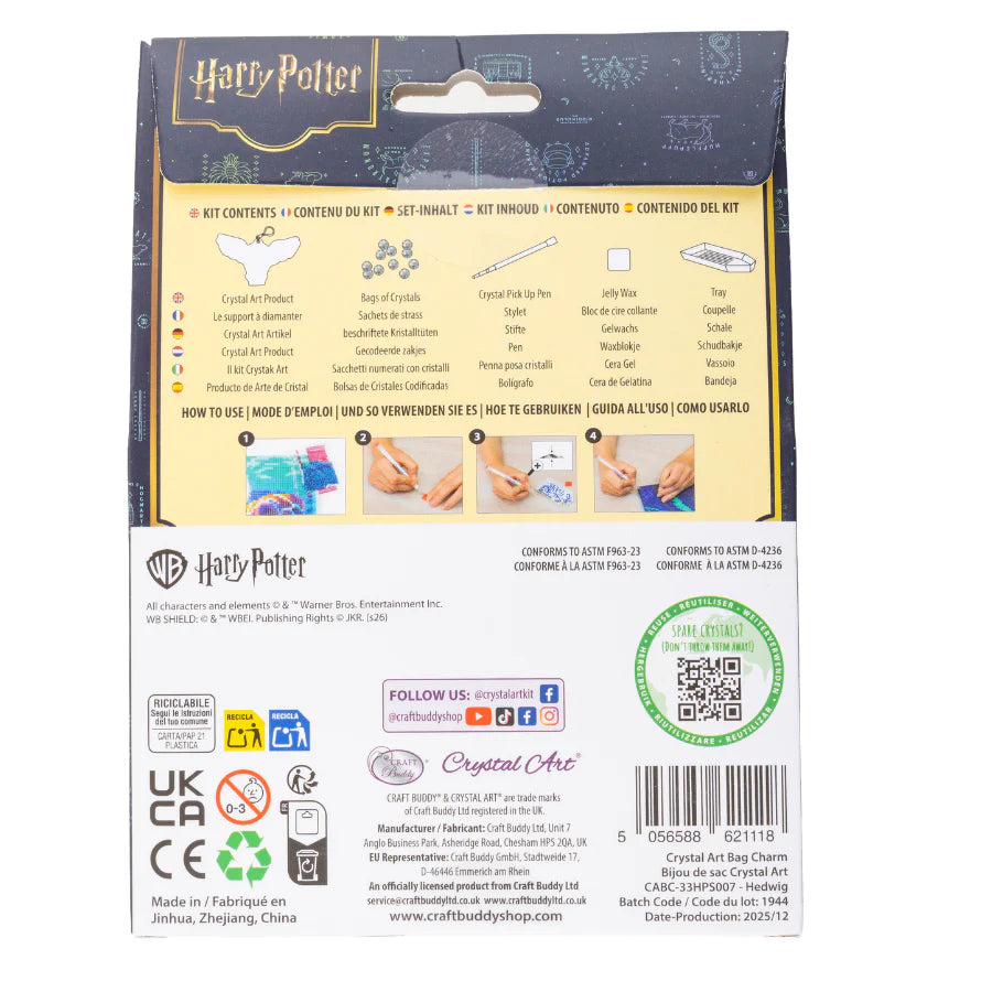 Crystal Art Bag Charm - Harry Potter: Hedwig