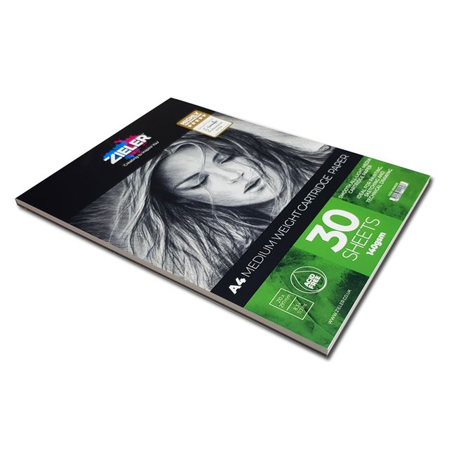 Zieler Cartridge A4 Paper Pad - Medium Weight (30 Sheets)