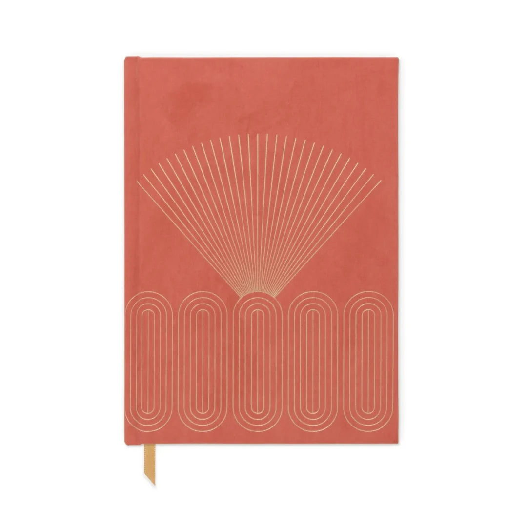 DesignWorks Hard Cover Suede Journal - Radiant Terracotta