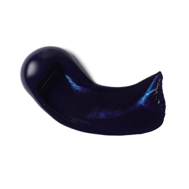 Navy blue paint swatch on a white background