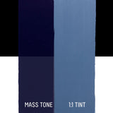 Two vertical blue stripes with 'Mass Tone' and '1:1 Tint' text on a white background
