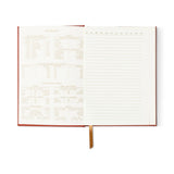 DesignWorks Hard Cover Suede Journal - Radiant Terracotta Rays