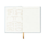 DesignWorks Hard Cover Suede Journal With Pocket  - Blue Arch Dot