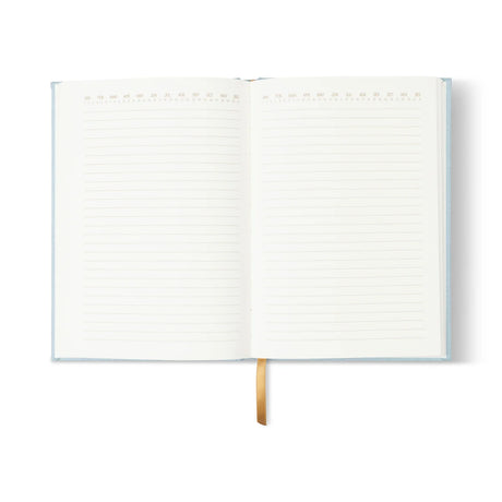 DesignWorks Hard Cover Suede Journal With Pocket  - Blue Arch Dot