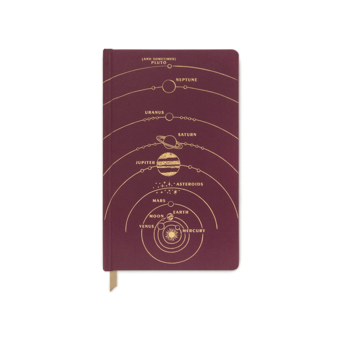 DesignWorks Book Cloth Hardcover Journal - Burgundy Solar System