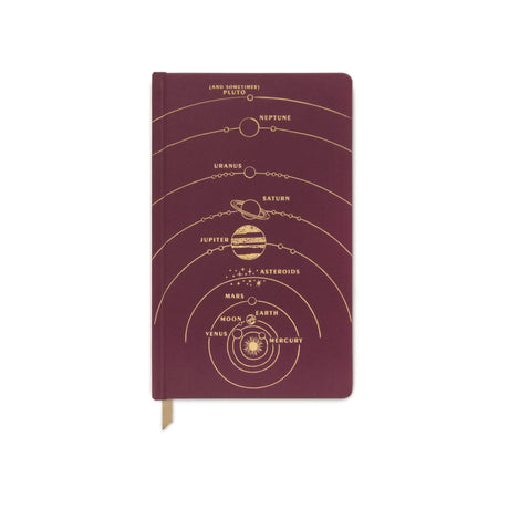 DesignWorks Book Cloth Hardcover Journal - Burgundy Solar System