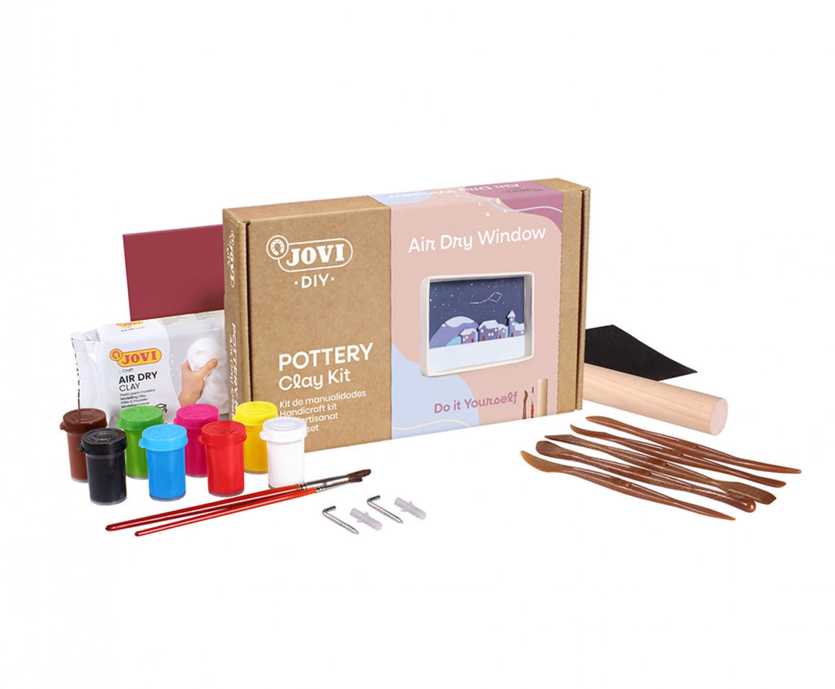Jovi pottery clay kit with various tools and materials on a white background