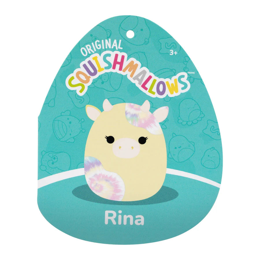 Squishmallows 7.5 Inch - Rina Yellow Cow with Tie Dye Spots