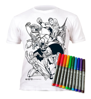 Colour in T-Shirt DC Comics Justice League 5-6 Years