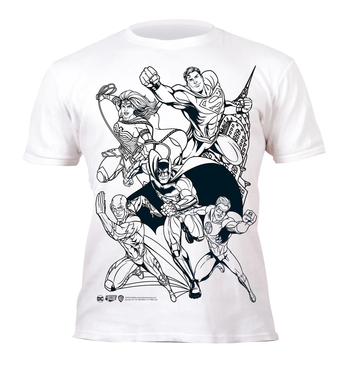 Colour in T-Shirt DC Comics Justice League 3-4 Years