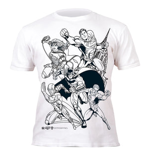 Colour in T-Shirt DC Comics Justice League 3-4 Years